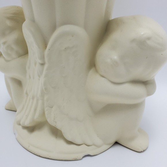 Made in Canada Double Cherub Decorative Vase Ceramic Pottery 10.5 Inches - Picture 7 of 12